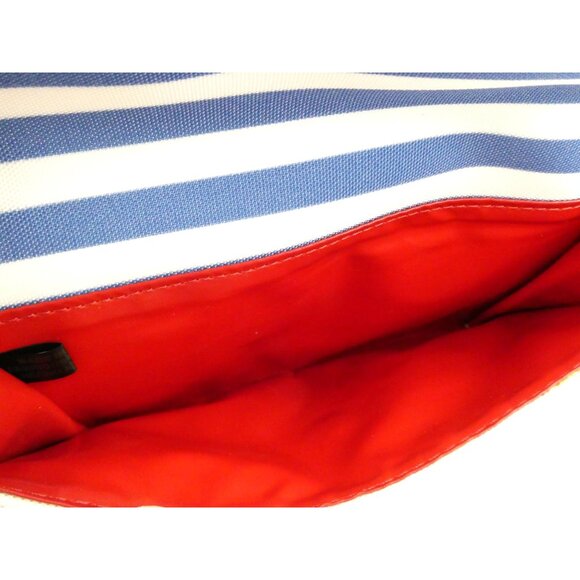 Dooney & Bourke Blue & White Stripe Canvas Envelope Clutch Wallet - Picture 9 of 9